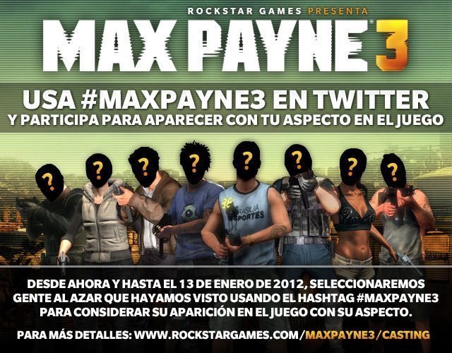 ¿Quieres que tu jeta aparezca en Max Payne 3?