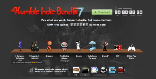 The Binding of Isaac, Indie Game: The Movie, Shank 2... Humble Bundle 7 es All-Star.