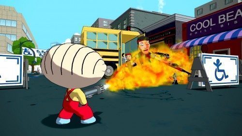 ¿Quemando a discapacitados con un lanzallamas? Sólo en Family Guy Back to the Multiverse