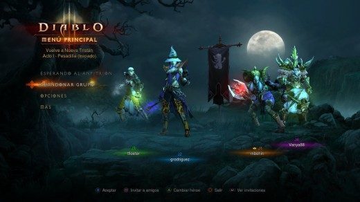 Diablo 3 menu personajes