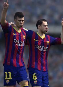 Neymar y Xavi en FIFA 14