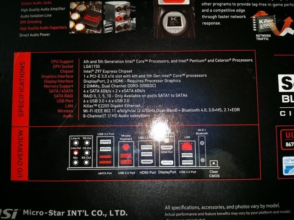 MSI Z97i caja detalle